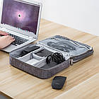 Сумка-органайзер для дротів, кабелів і ґаджетів DM 28*21*10 см Сірий, фото 9