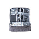 Сумка-органайзер для дротів, кабелів і ґаджетів DM 28*21*10 см Сірий, фото 7