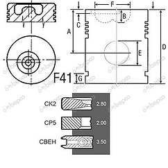 Поршень з кільцями Ø 108 MM двигуна Deutz BF 6M 1013 FC TCD 2012 L06 BF 6M 1013 BF 6M 1013 E BF 6M 1013 EC