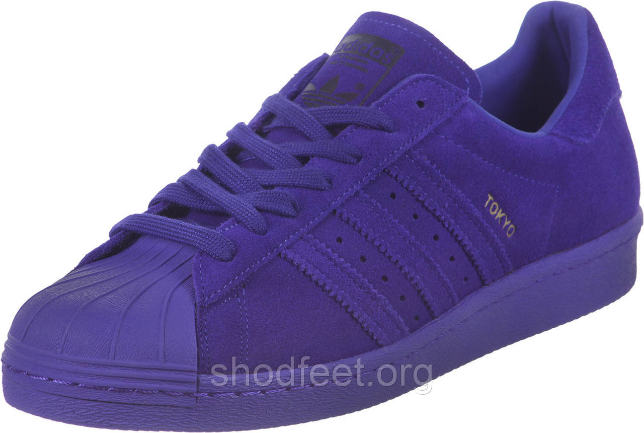 Женские кроссовки Adidas Superstar 80s City Series Tokyo Blue - фото 1 - id-p203505915