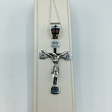 Срібний кулон-підвіс релігійний з золотими пластинками Хрест