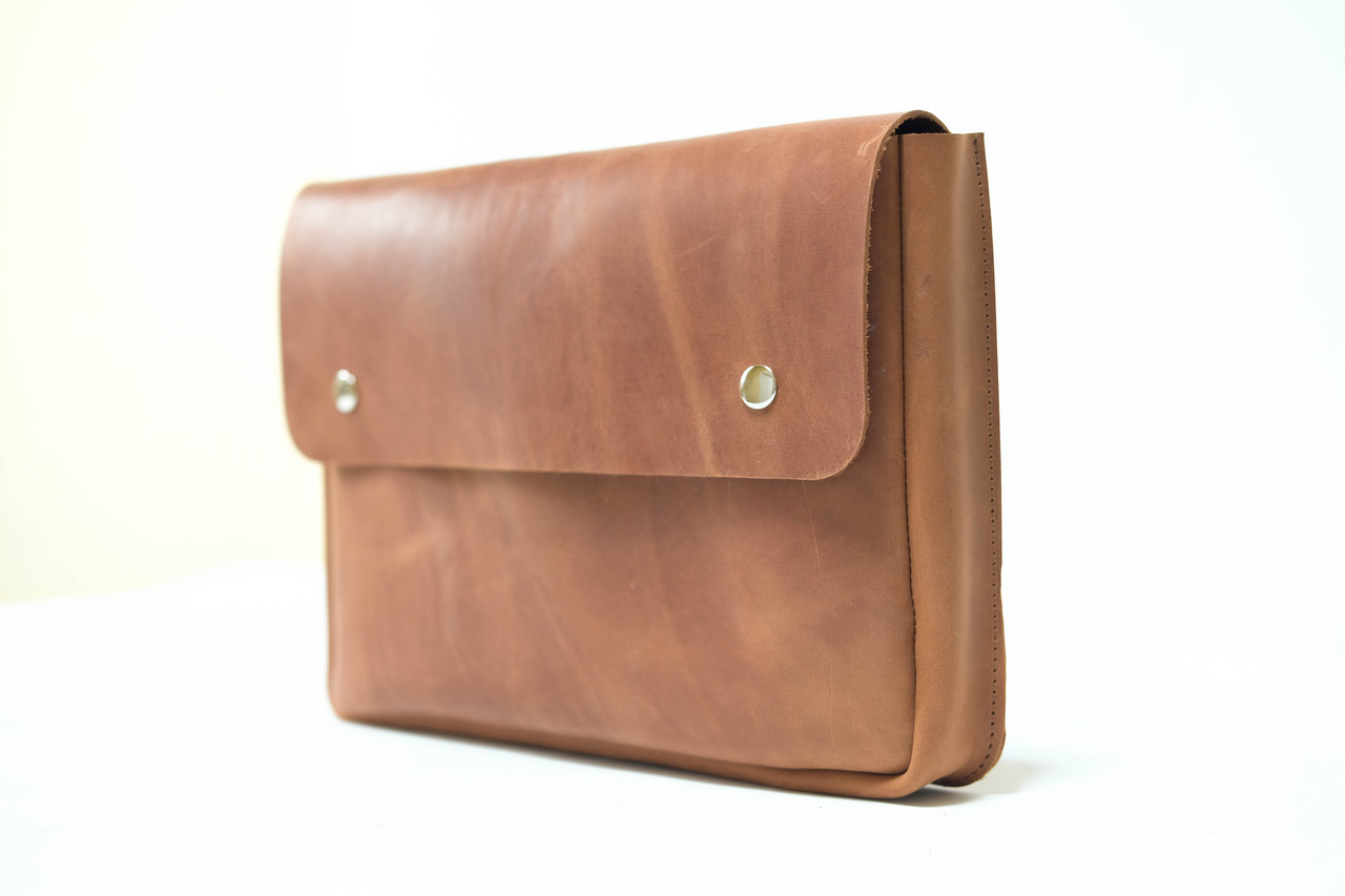 Шкіряна папка для документів (розмір формату А4), розмір 33*24*5, колір коньяк