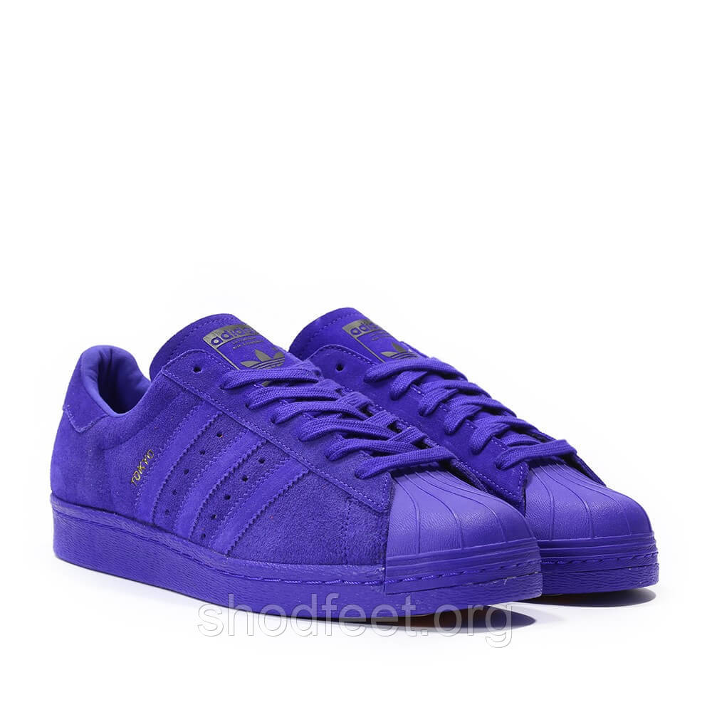 Женские кроссовки Adidas Superstar 80s City Series Tokyo Blue - фото 4 - id-p203505915