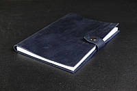 Блокнот/ежедневник в кожаной обложке, формата А5, винтажная кожа, цвет синий