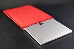 Чохол шкіряний для MacBook, шкіра італійський краст, розмір (під ваш пристрій), колір червоний