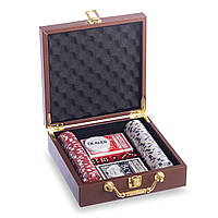 Набор для покера 100 фишек в кожзам чемодане Zelart Poker Game Set BSG PK100L