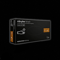 Рукавички нітрилові Нітрилекс чорні Mercator Medical nitrylex XL Black непудровані розмір ІксЛ