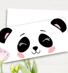 Конверт для грошей "Панда", матеріал - картон високої якості