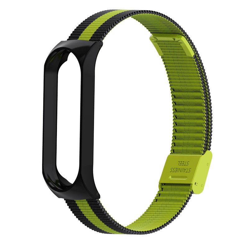 Ремінець Milanese Loop Strap для Xiaomi Mi Band 5 / 6 Black Green