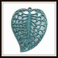 Метал. підвіска "лист різний" бронза з патиною (4,8*3,8 см) 2 шт. в уп.