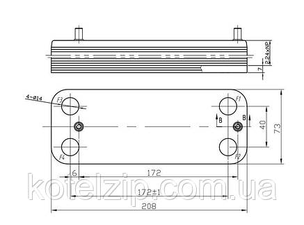 Теплообмінник ГВП Junkers Bosch Euroline ZW23-1KE/AE 12 пл. ART. 8705406287, фото 3