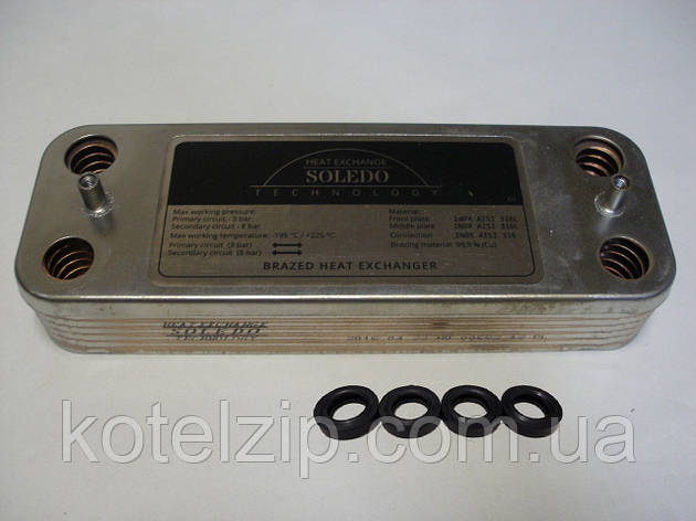 Теплообменник ГВС (14 пластин) вторичный пластинчатый Protherm Lynx 24/28 kW Art. D003202285, 0020119605, фото 1