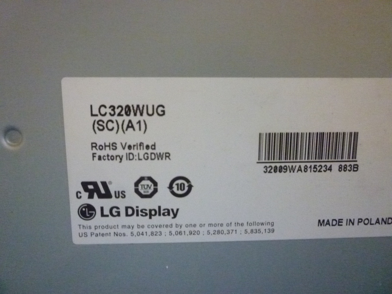 Матриця LC320WUG-SCA1 від LCD-телевізора LG 32".