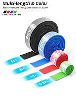 Стяжка липучка хомут органайзер для проводів кабелю 0.5м Зелений