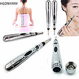 Акупунктурний масажер для обличчя та тіла у формі ручки 18 см Meridian Energy Pen сталевий, фото 3