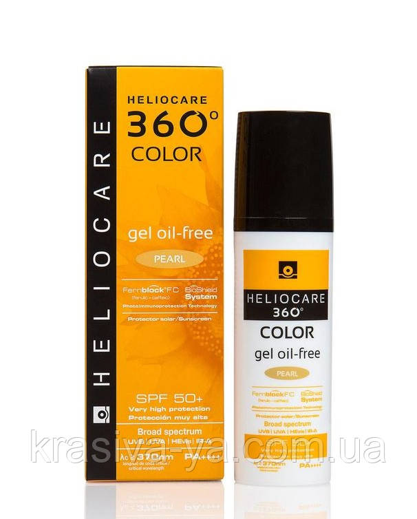 Солнцезащитный гель с тоном на водной основе Жемчужный SPF50+ Heliocare 360 Color Gel Oil Free SPF 50+, 50 мл - фото 2 - id-p1019295131