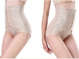 Бежеві стягувальні труси післяпологові з корсетом на гачках. Потрійна утяжка Післяродова білизна, фото 6