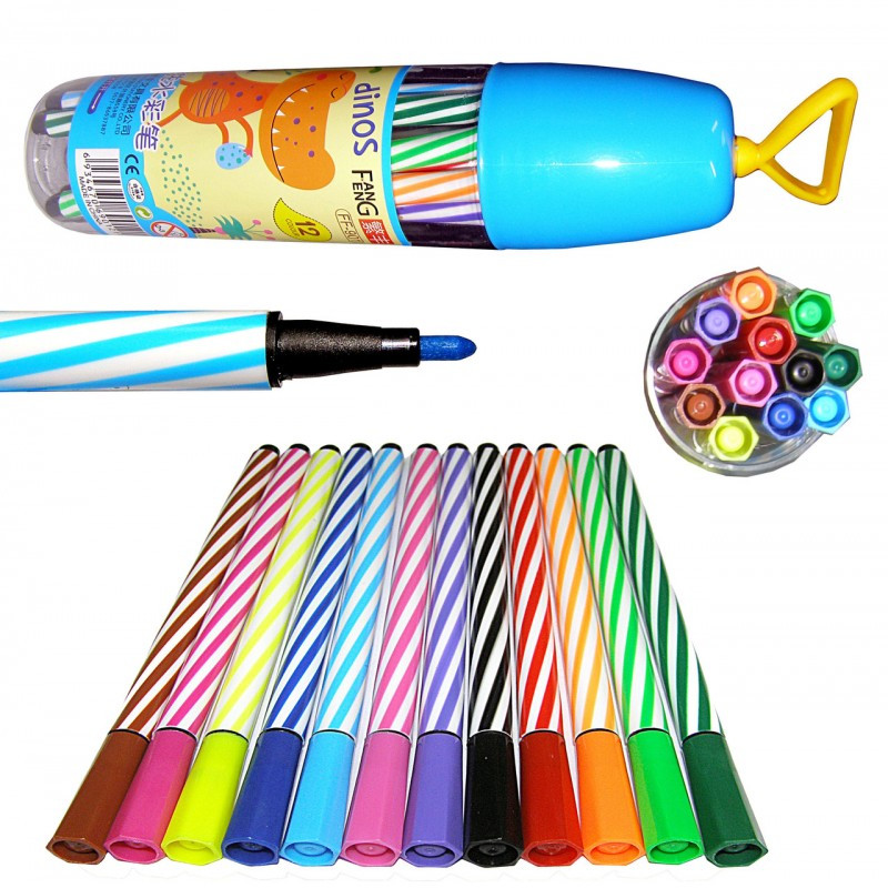 Фломастеры Candy Box спиральные тонкие 12 цветов 901-12, фото 1