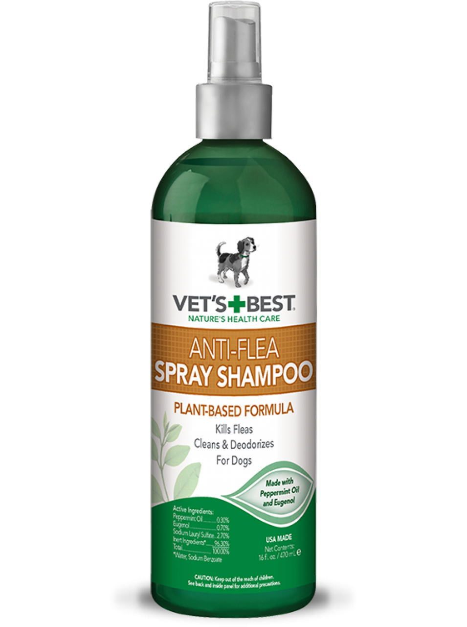 Vet`s Best Anti-Flea Spray Shampoo (Ветс Бест Анти Флеа Спрей) шампунь спрей від бліх і кліщів для собак