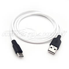 Кабель силікон USB 2.0 to Type-C, 3 A (преміум'якість), 1.0 м,белий