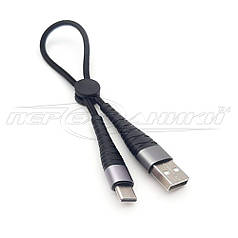 Кабель USB 2.0 to Type-C, (гарна якість), 0.25 м, чорний