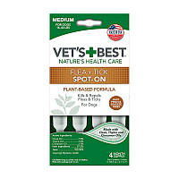 Vet's Best Flea Tick Spot On (Ветс Бетт Флеа Тік Спот Він) засіб від блох і кліщів для собак М від 7 до 18 кілограмів. - 4 х 3.1 мл.