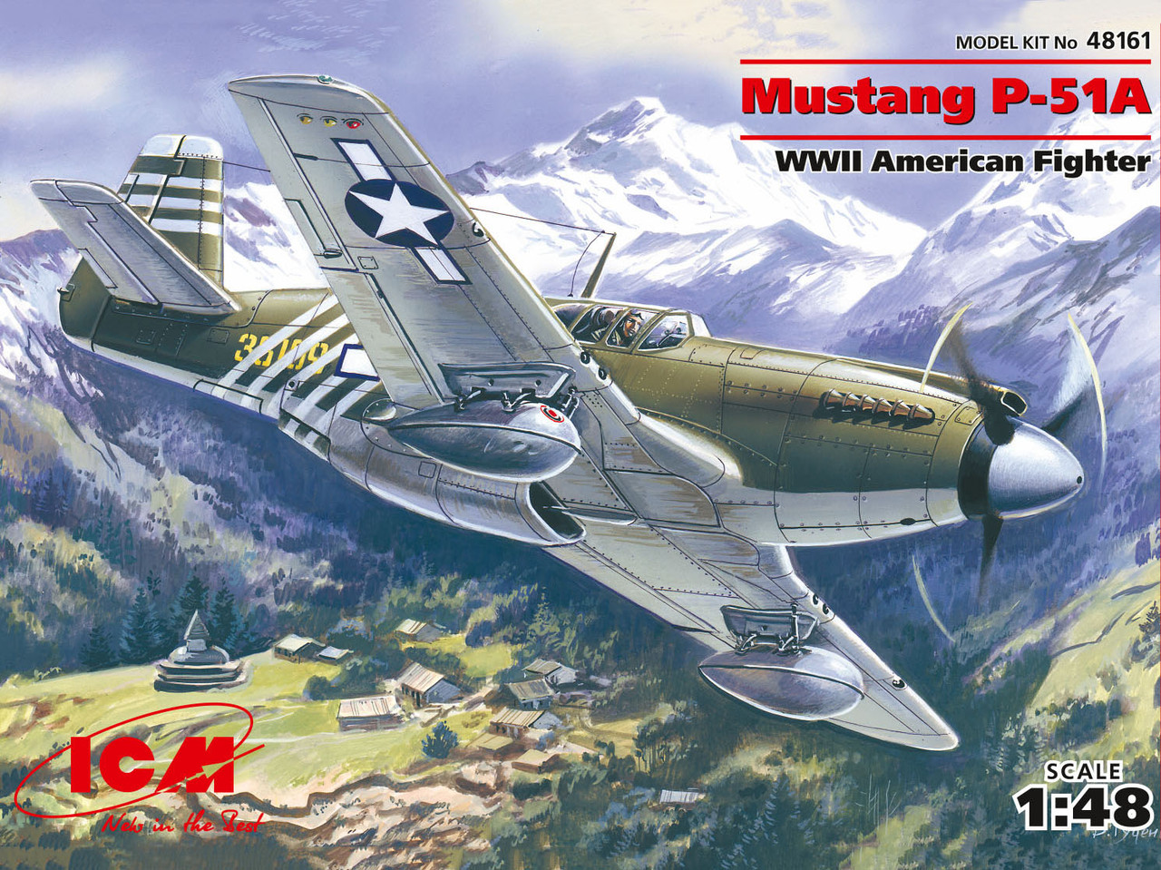 Американський літак Mustang P-51A. Збірна модель у масштабі 1/48. ICM 48161