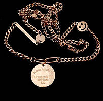 Ланцюжок з кулонами Stainless Steel. Сталь. Позолота ЧВ. Довжина ланцюжка: 42-46 см Кулони: 1,7 см та 6 мм