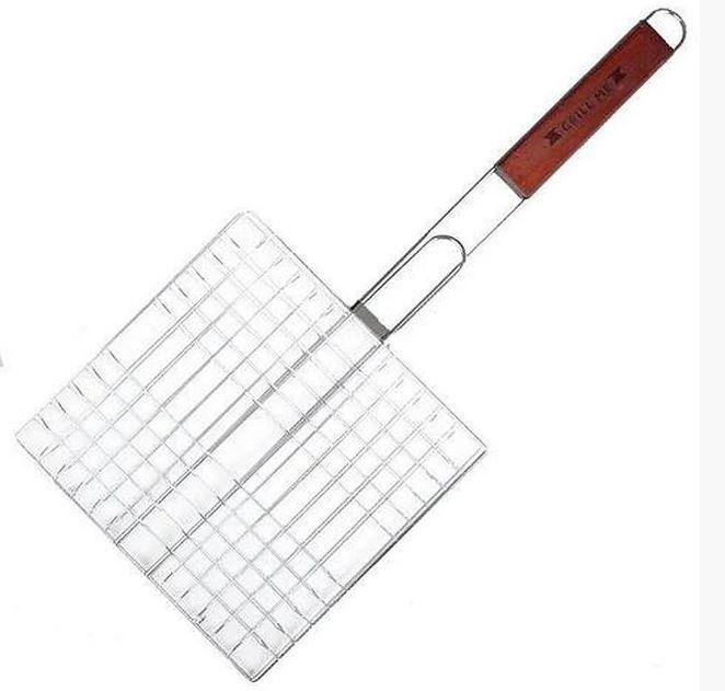 Решітка для гриля 25х25 з дерев'яною ручкою, фото 1