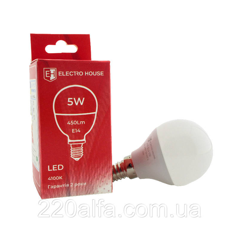 LED-лампа Куля E14 5 Вт 4100 К, фото 1