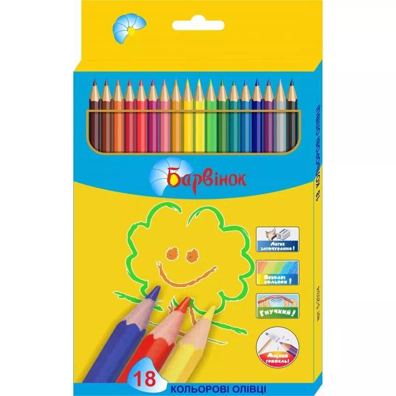Олівці кольорові 18 кол Барвінок пластик 5-203/4, фото 1