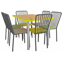 Комплект для столовой: стол ХРОМ и 6 стульев АРФО