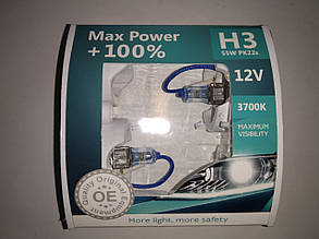 Автолампи BREVIA H3 MAX POWER +100% 12 V