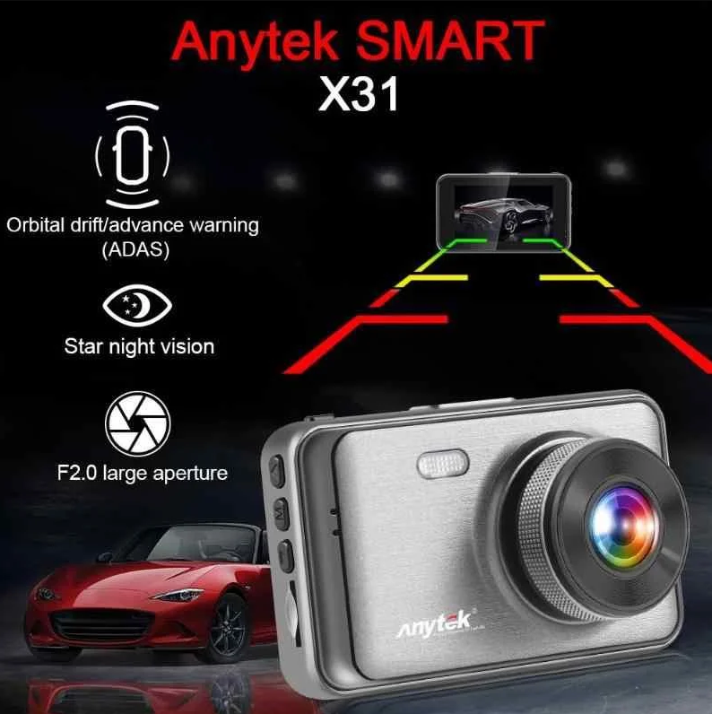 Автомобильный видеорегистратор Anytek X31 1080P FHD 3,0 " / Двойной объектив / G-сенсор / Ночное видение - фото 2 - id-p1398557445