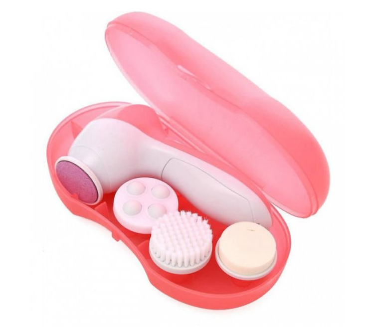 Масажер для обличчя з 4 насадками NEWstyle Facial Cleaning Set AE-8782C + бокс для зберігання (KG-2468)