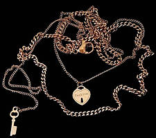 Подвійний ланцюжок з кулонами Stainless Steel. Сталь. Позолота ЧВ. Довжина ланцюжка: 42-45 см Кулони: 12 мм та 15 мм