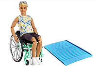 Кукла Барби Кен шарнирный в инвалидной коляске GWX93 Barbie Ken Fashionistas Doll #167 with Wheelchair