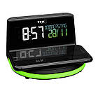 Цифровий Будильник TFA 60202801 з бездротовою зарядкою CHARGE-IT (стандарт Qi) і USB-зарядкою, 136х126х72 мм, фото 3