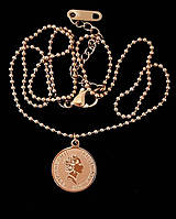 Кулон на ланцюжку Stainless Steel. Сталь. Позолота ЧВ. Довжина ланцюжка: 41-45 см Кулон: 14 мм