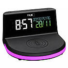 Цифровий Будильник TFA 60202801 з бездротовою зарядкою CHARGE-IT (стандарт Qi) і USB-зарядкою, 136х126х72 мм, фото 6