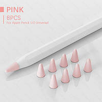 Чохол TPU Goojodoq для наконечника стилуса Apple Pencil (1-2 покоління) (8шт) Pink