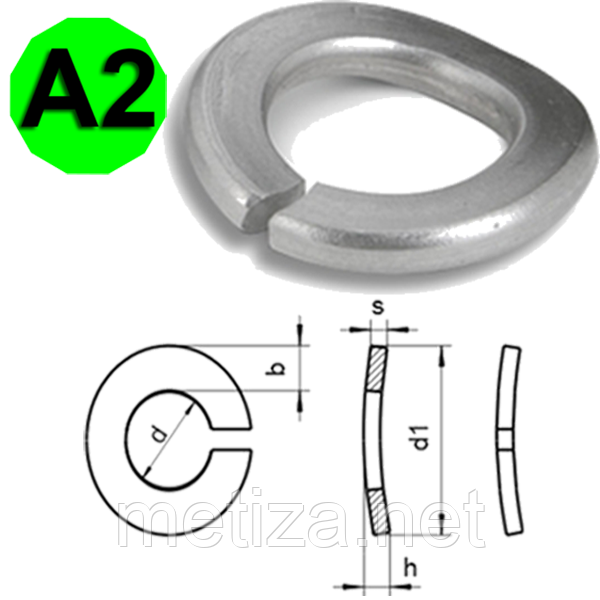 Шайба пружинна хвиляста DIN 128, нержавіюча сталь А2, М20