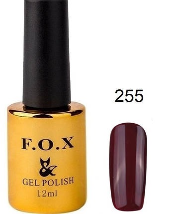 Гель-лак F.O.X gel-polish gold Pigment 255 темно-бордовий 12 мл, фото 2