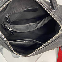 Жіноча шкіряна сумка бочонок через і на плече з буквою S з двома ремінцями, фото 9