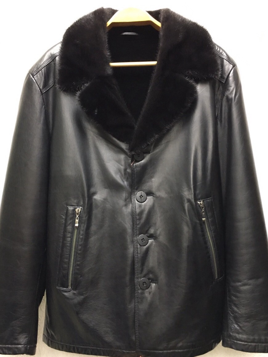 Дублянка шкіра/хутро VIAROMA з норковим коміром, фото 1