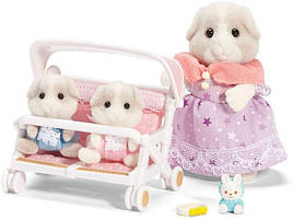 Sylvanian Families Коляска для двійні з фігурками морських свинок Calico Critters CC2625