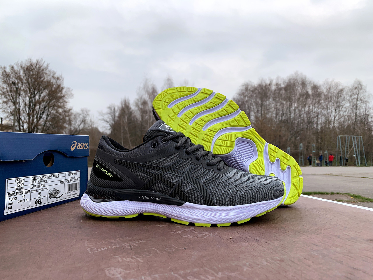Чоловічі спортивні кросівки Asics Gel-Nimbus 22 Grey Lime сірі з салатовим
