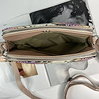 Жіноча шкіряна італійська сумка через плече c виробленням під пітона Vera Pelle, фото 8