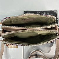 Жіноча шкіряна італійська сумка через плече c виробленням під пітона Vera Pelle, фото 9