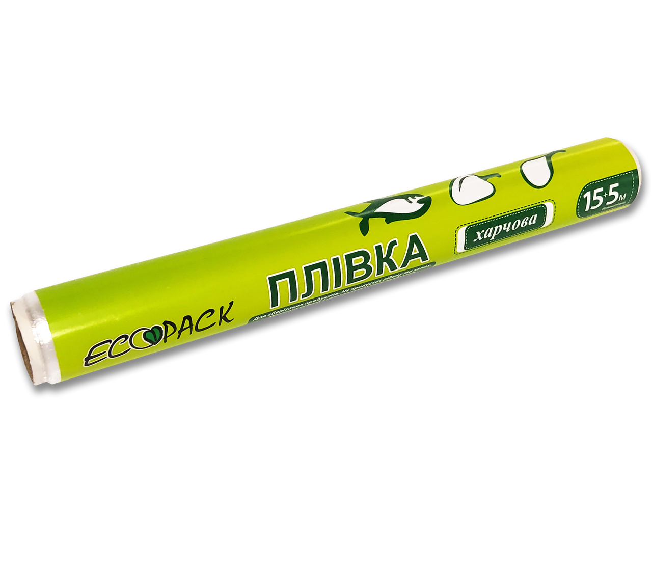 Харчова стретч плівка для пакування, обгортання та зберігання продуктів 300 мм * 15 + 5 метрів ECOpack